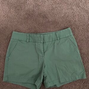 J. Crew Green Bermuda Shorts Tailored Cotton Blend